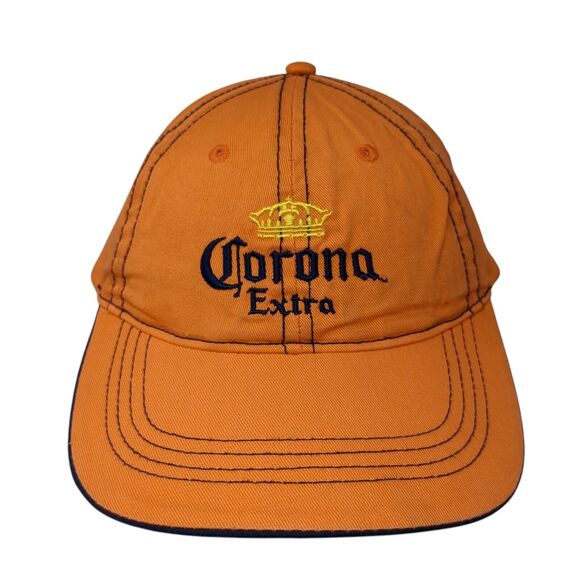 Corona Extra Strapback Hat Orange One Size Adjustable Embroidered 6 Panel Cotton - Picture 1 of 10